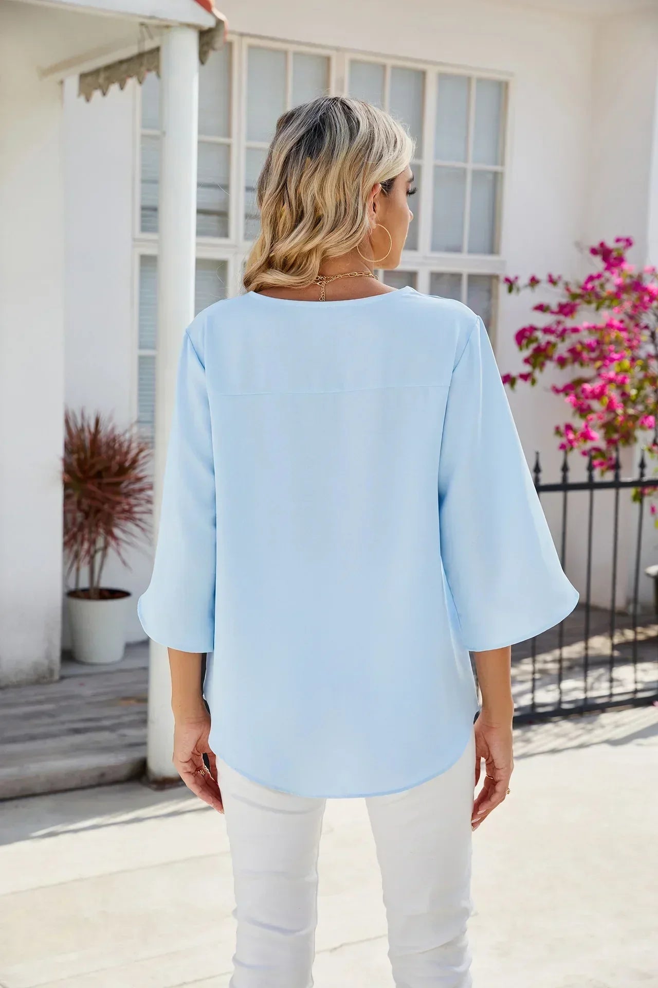 Lightweight V-Neck Blouse