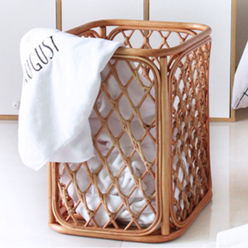 Handmade Rattan Laundry Basket Square