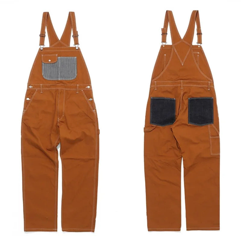 Men's Patch Pocket Multi-pocket Overalls