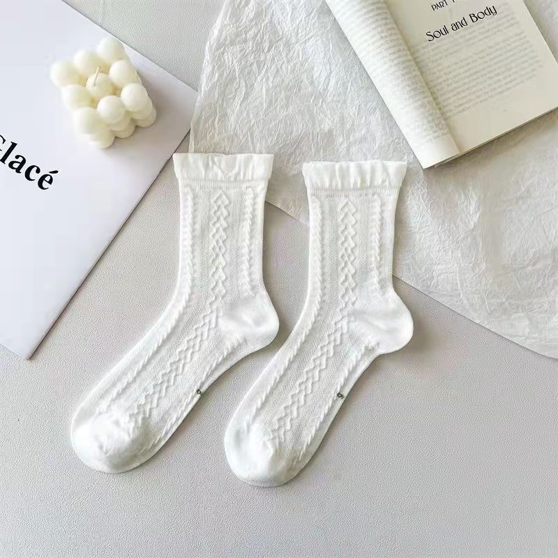 White Lace Cartoon Stockings Can Be Spring And Fall Japanese Jk Pile Of Socks Summer