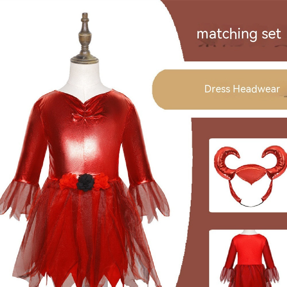 Halloween Red Devil Magic Costume Cosplay Kids