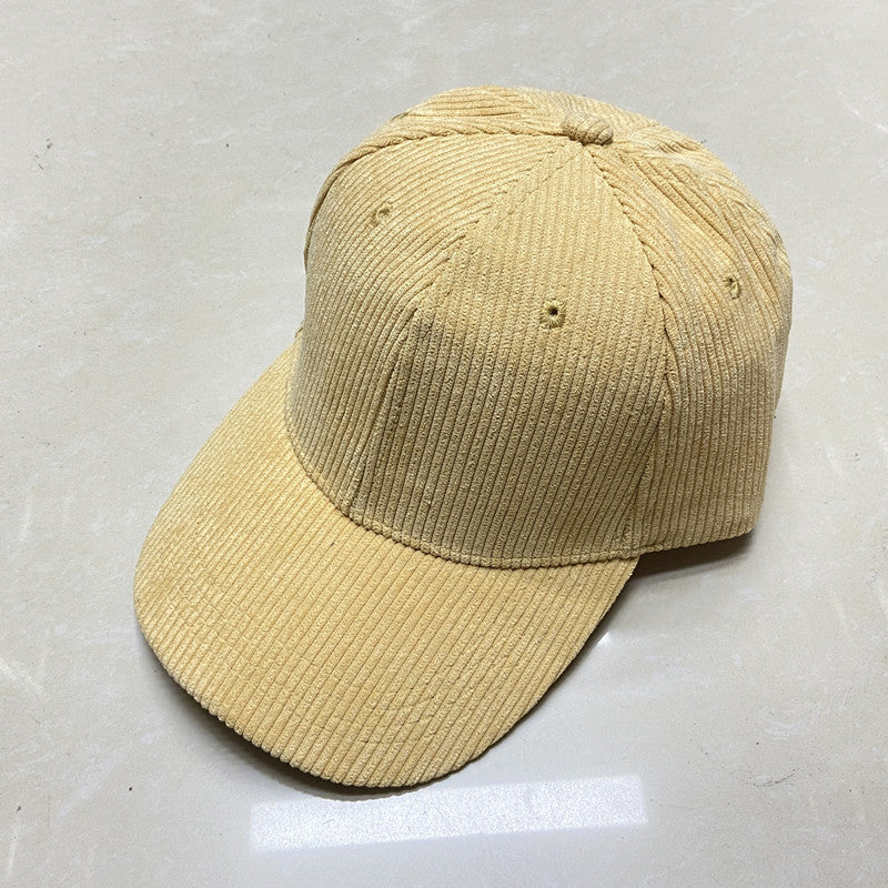 Men's And Women's Fashion Corduroy Striped Duck Tongue Hat