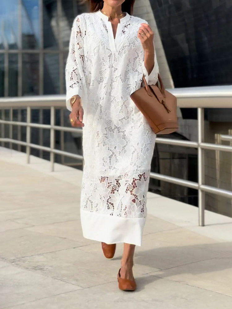 Modern Flowing Refined Lace Dress