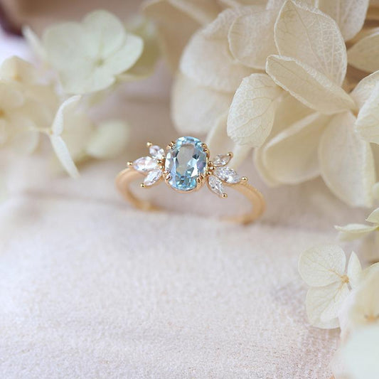 Sky Blue Topaz Ring For Women