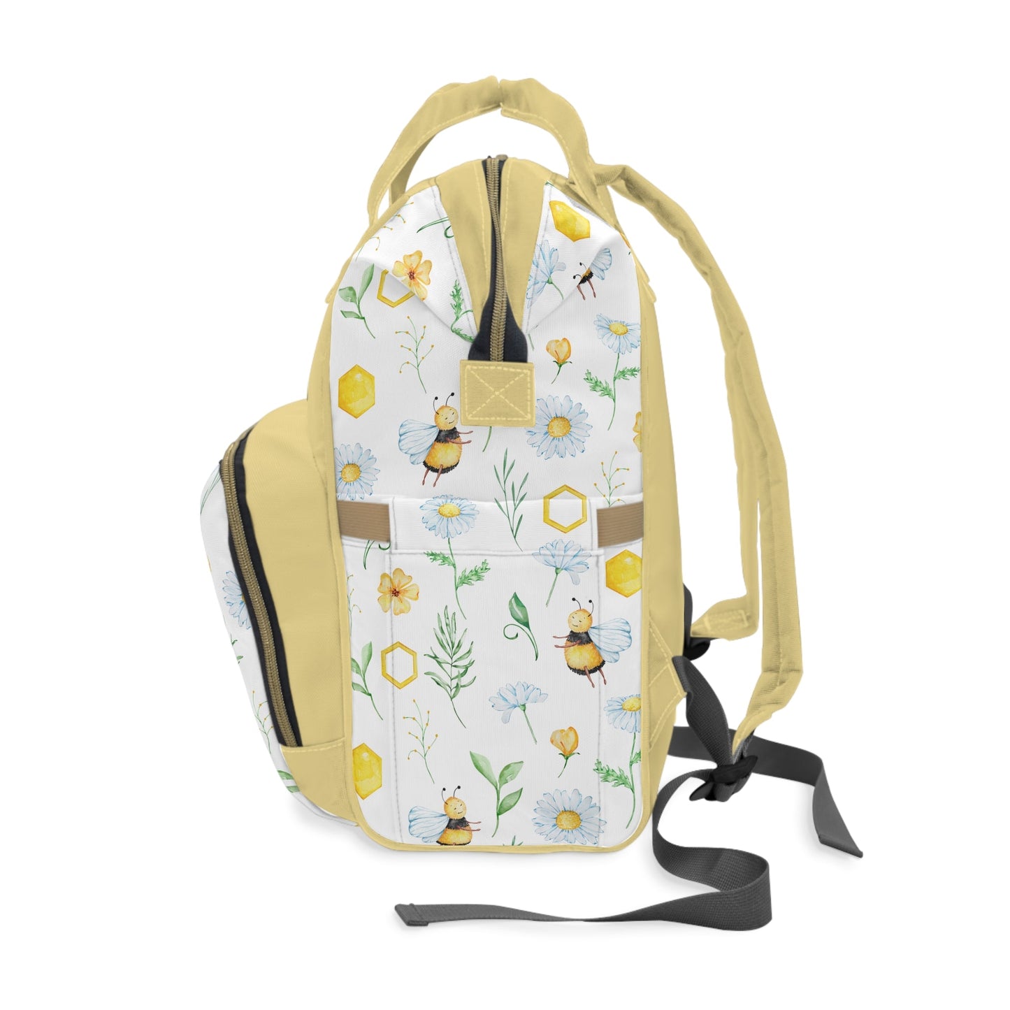 Personalized Honeybee Girls Multifunctional Diaper Backpack, Newborn Gift, Baby Shower Gift, Baby Diaper Bag Nappy Stroller Bag