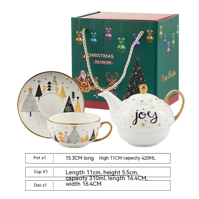 Ins Christmas Ceramic Tea Cup Dish Set