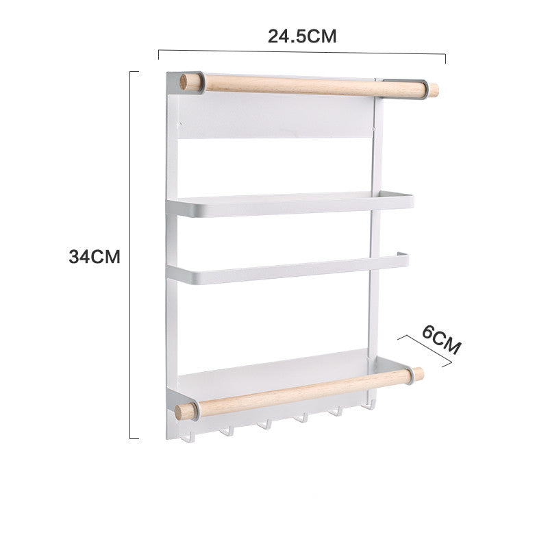 Magnetic Adsorption Refrigerator Side Rack Wall-mounted Multi-function Storage Holder