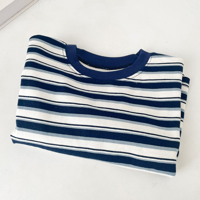 Cropped Vintage Striped T-shirt