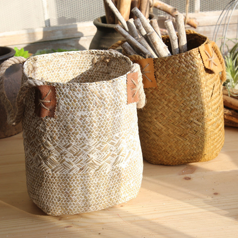 Hand Woven Basket Flower Rattan Basket