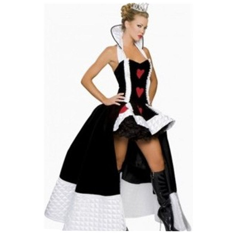 Game Uniform Robe Princess Queen of Hearts Outfit Halloween Cosplay Party Clothes