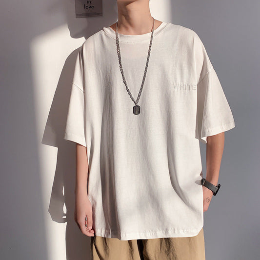 Men's Loose Couple Short Sleeve T Shirt Drop Shoulder Sleeve Top