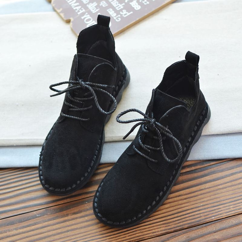 Short Boots And Ankle Boots Retro Literary Flat Shoes Casual Martin Boots