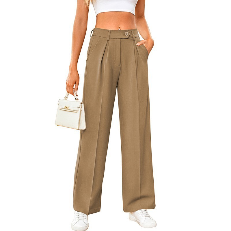 Women's Casual Loose Wide Leg Straight Suit Pants