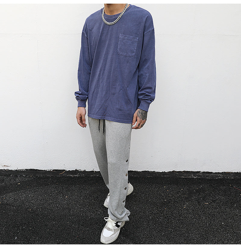 Men Basic Pocket Long Sleeve Tee