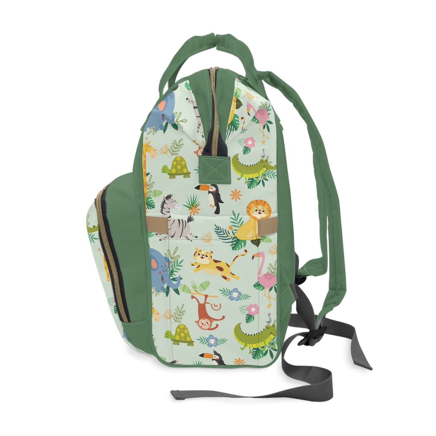 Personalized Jungle Animal Boys Multifunctional Diaper Backpack, Newborn Gift, Baby Shower Gift, Baby Diaper Bag Nappy Stroller Bag