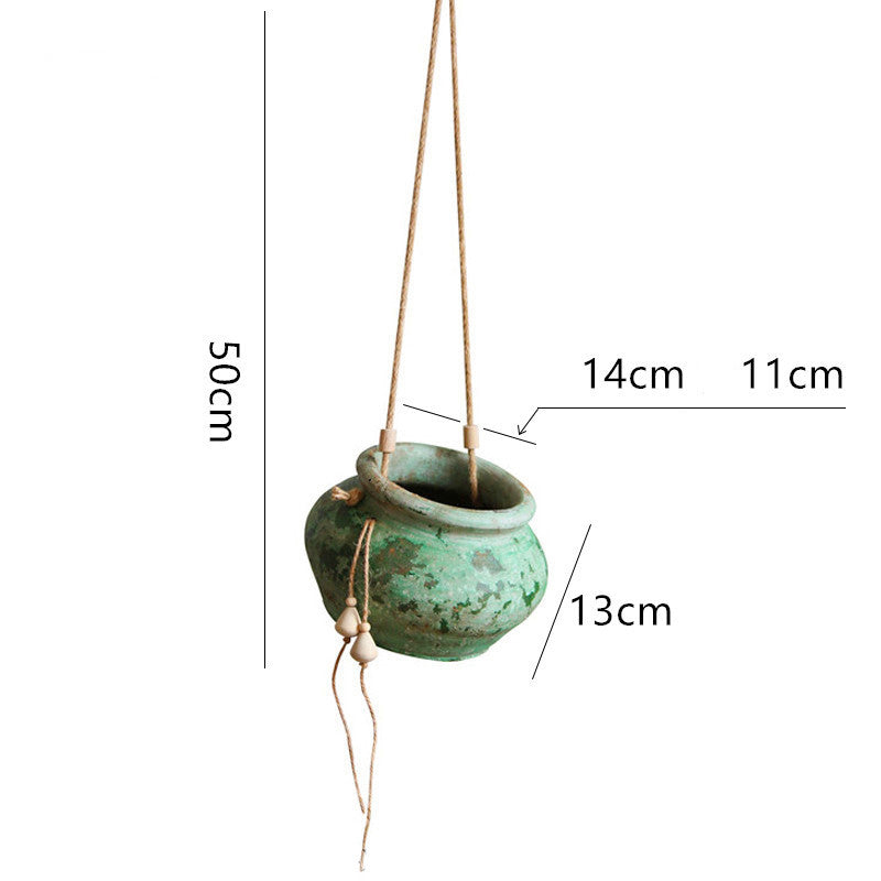 Rustic Hanging Stoneware Flower Pots