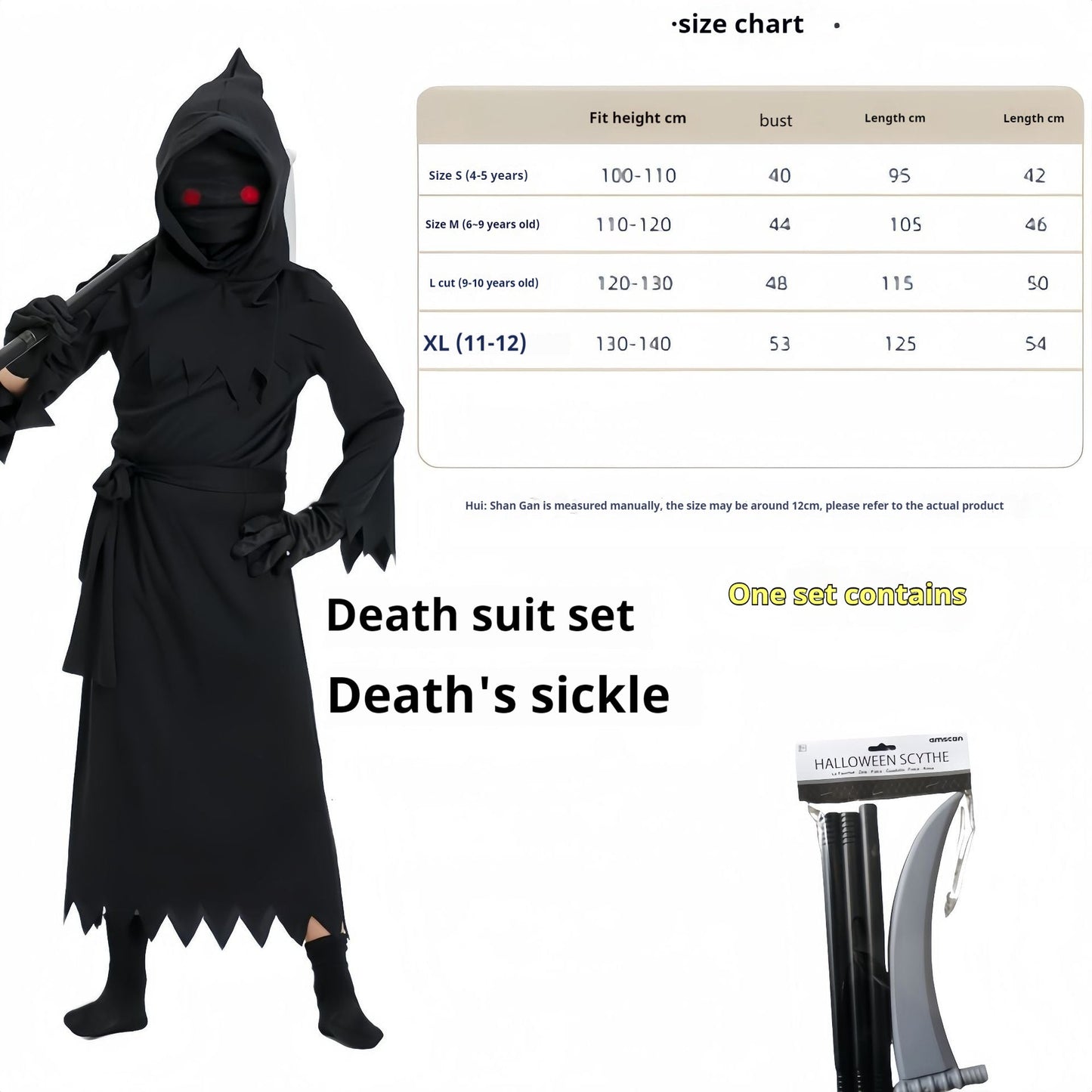 Children's Grim Reaper Halloween Cos Costume Death Costume Costumes