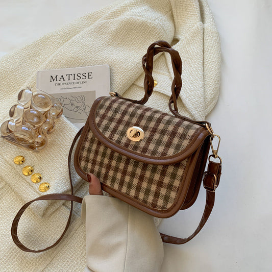 Small And Trendy Checkerboard Crossbody Bag