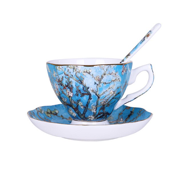 European Style Small Luxury Artist Coffee Cup Ceramic Painting Mug