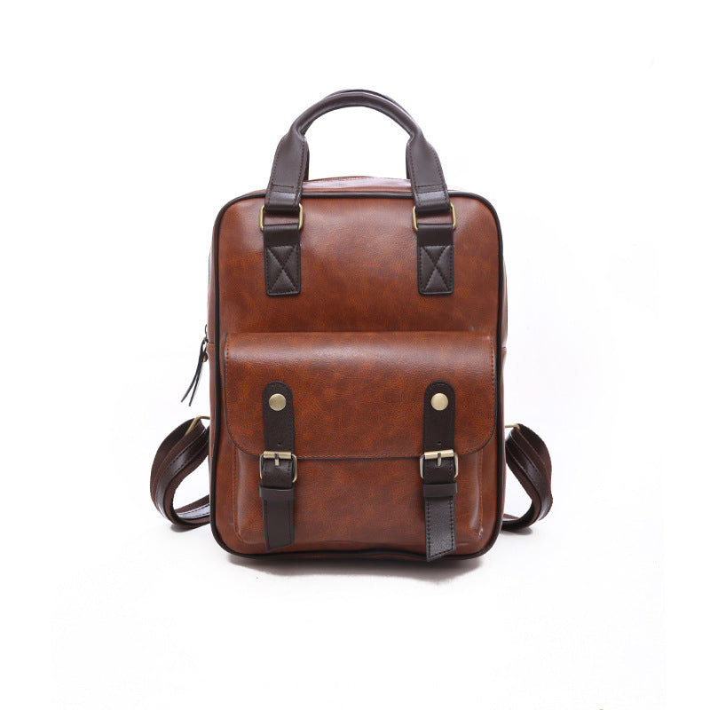 New Fashion All-match Large-capacity Soft Leather Backpack