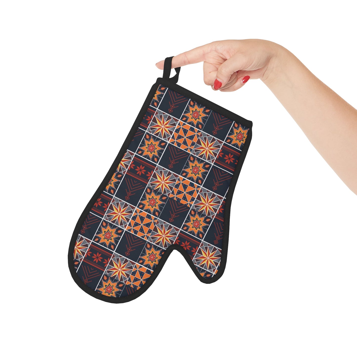 Bohemian Tile Dark Patchwork Oven Glove