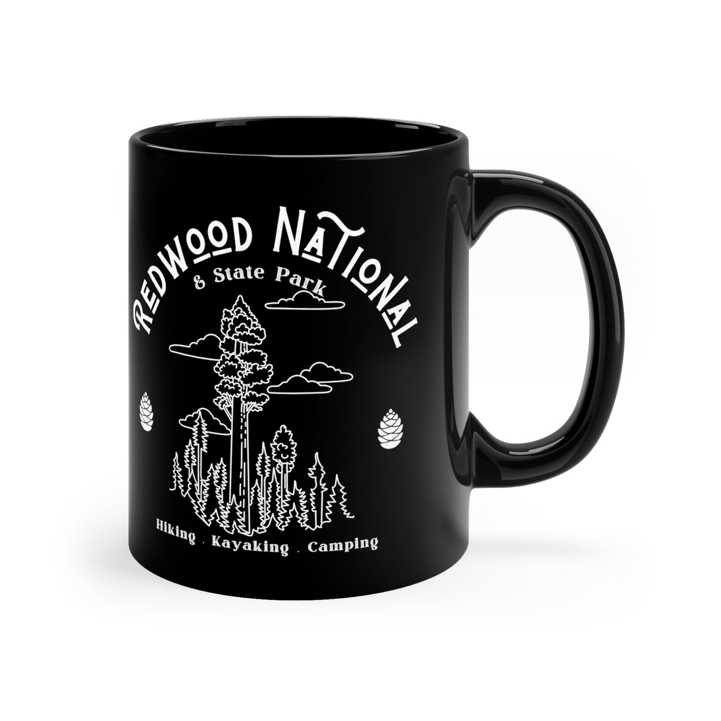 Redwood National Park 11oz Black Mug, California Pride, National Park Black Mug