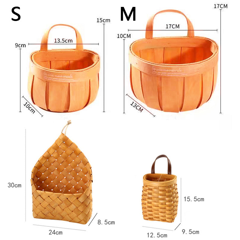 Storage Basket Wall Hanging Wicker Basin Home Garden Wall Decoration