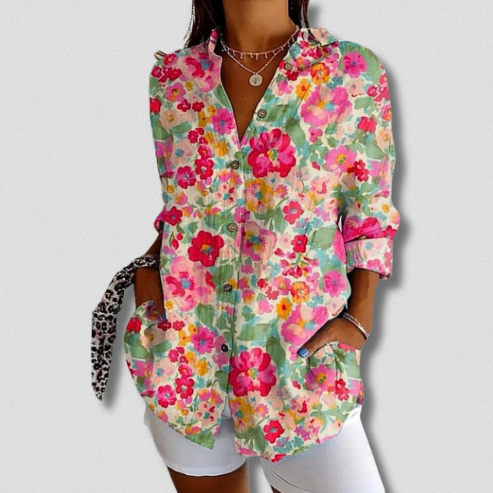 Long Sleeve Floral Button-Down Shirt