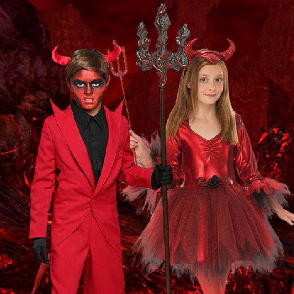 Halloween Red Devil Magic Costume Cosplay Kids