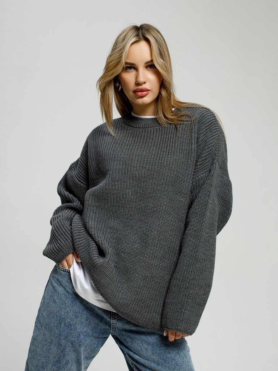 Women's Sweater Round Neck Pullover Loose-fitting Long Sleeves