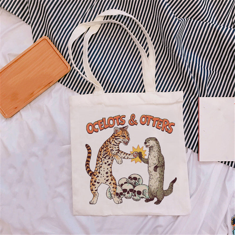 Women's Shopping Bag Funny Cute Cartoon Cat Pattern