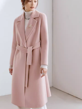 High-end Waisted Woolen Coat Slim-fit Wool Coat