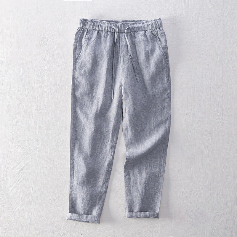 Men's Linen Elastic Waist Casual Pants