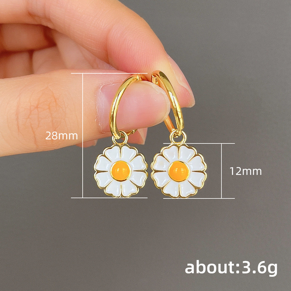 Fashion Flower Ear Buckle Creative Eggflower