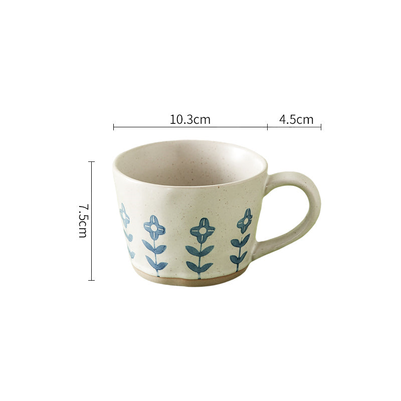 Stoneware Retro Ceramic Mug Hand-squeezed In-Style High-value Cup