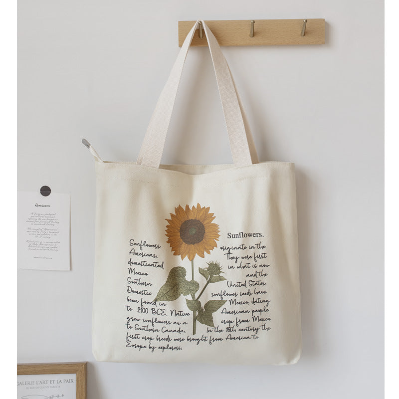 Light Academia Literary And Retro Large-capacity Student Class Tote  Canvas Bag