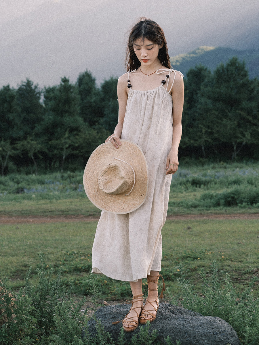 Cotton Linen Dress Woman New