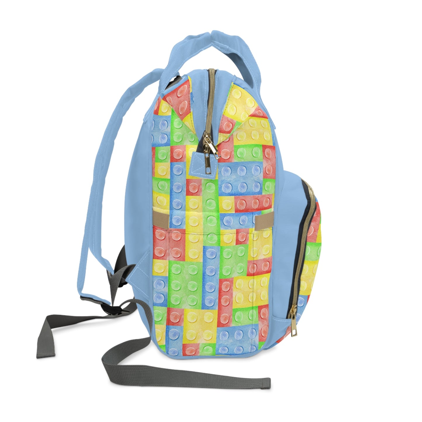 Personalized Colorful Leggo Block Multifunctional Diaper Backpack, Newborn Gift, Baby Shower Gift, Baby Diaper Bag Nappy Stroller Bag