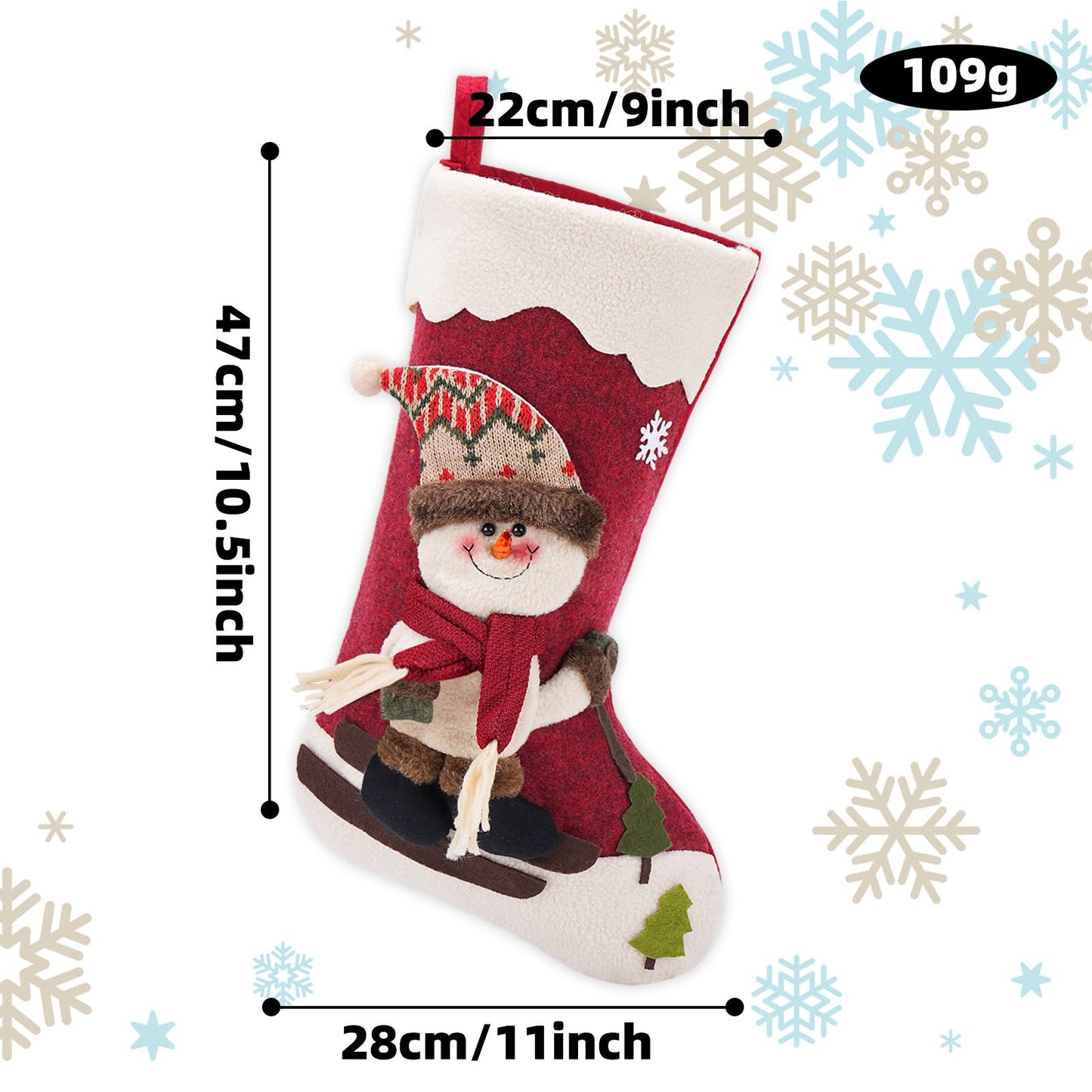 Santa Claus Snowman Elk Holiday Stocking Gift Bag Decorations