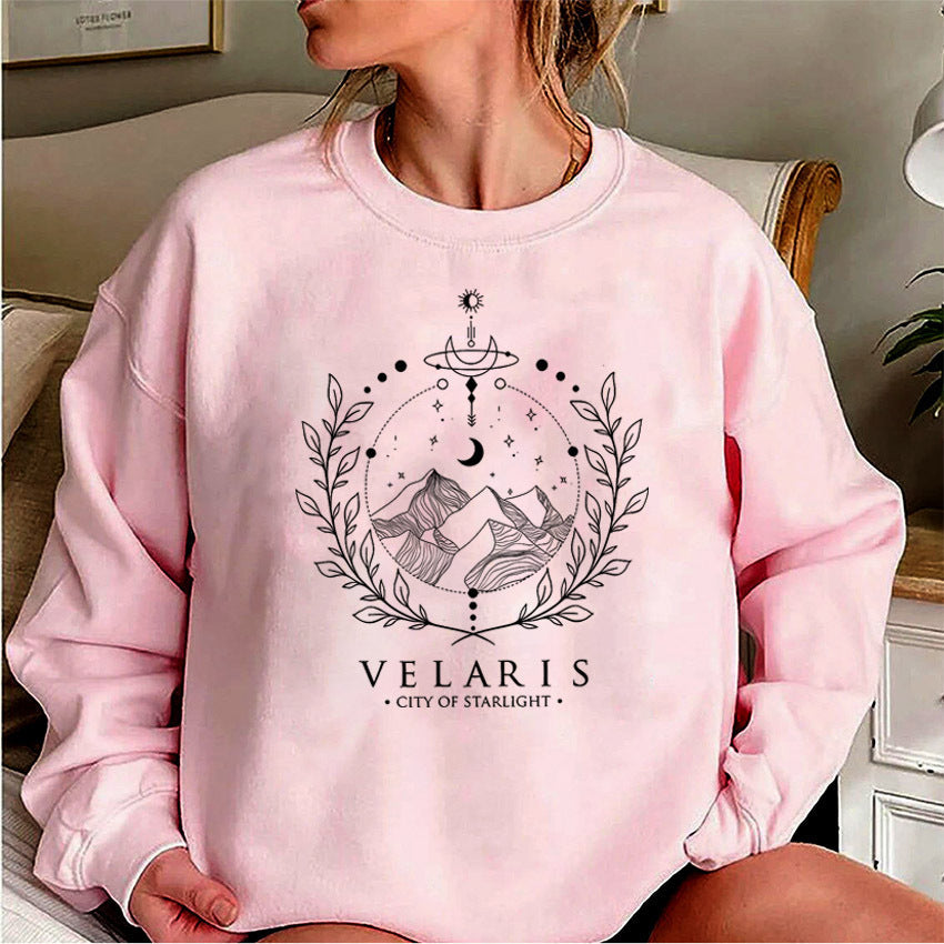 Velaris ACOTAR Graphic Print Crew Neck Pullover