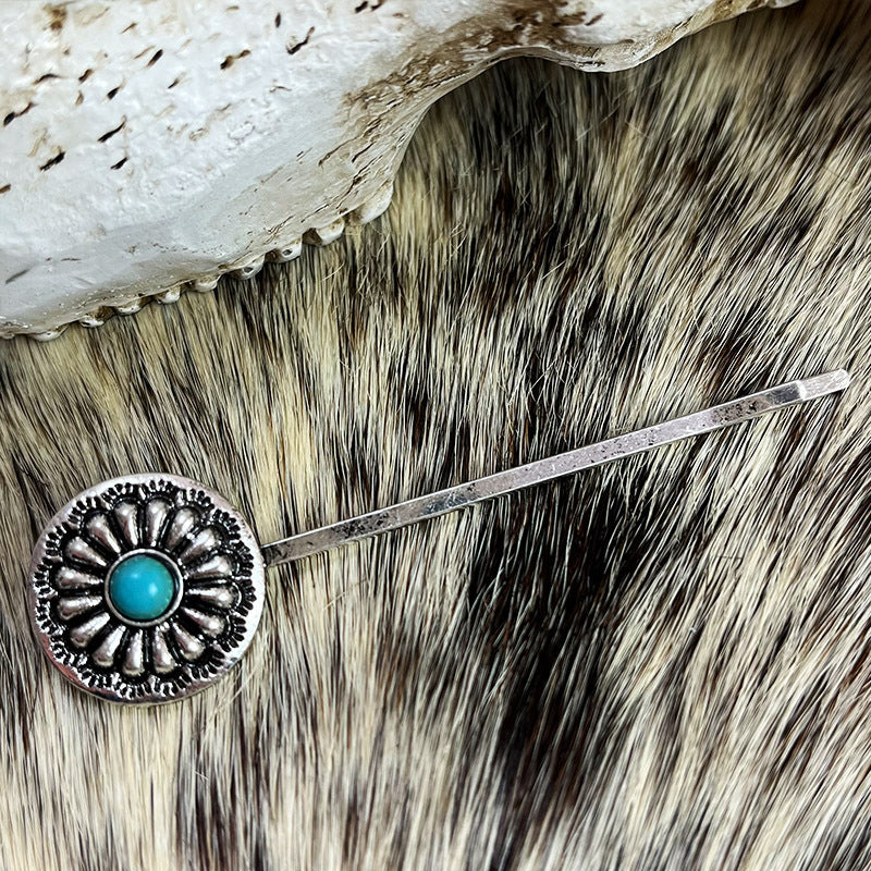 Turquoise Alloy Hairpin