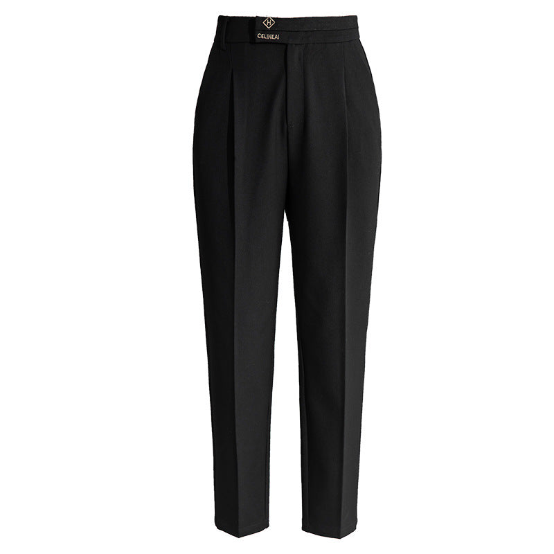 Women's Versatile Skinny Pleated Pants