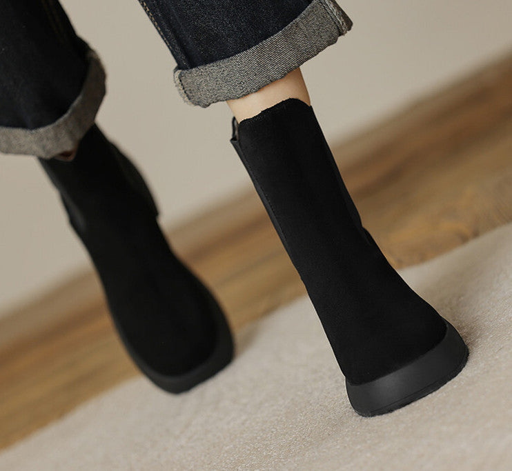 Women's Elastic Suede Platform Boots