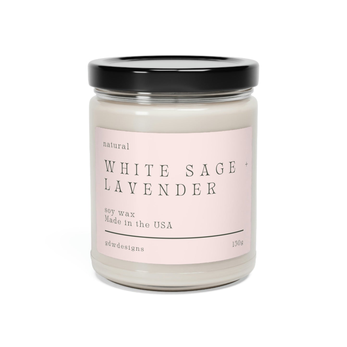 Scented Soy Candle, Clean Cotton, Sea Salt + Orchid, White Sage + Lavender, Candle Gifts 9oz