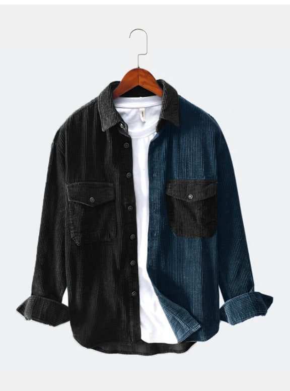 Patchwork casual loose Long Sleeve Shirt