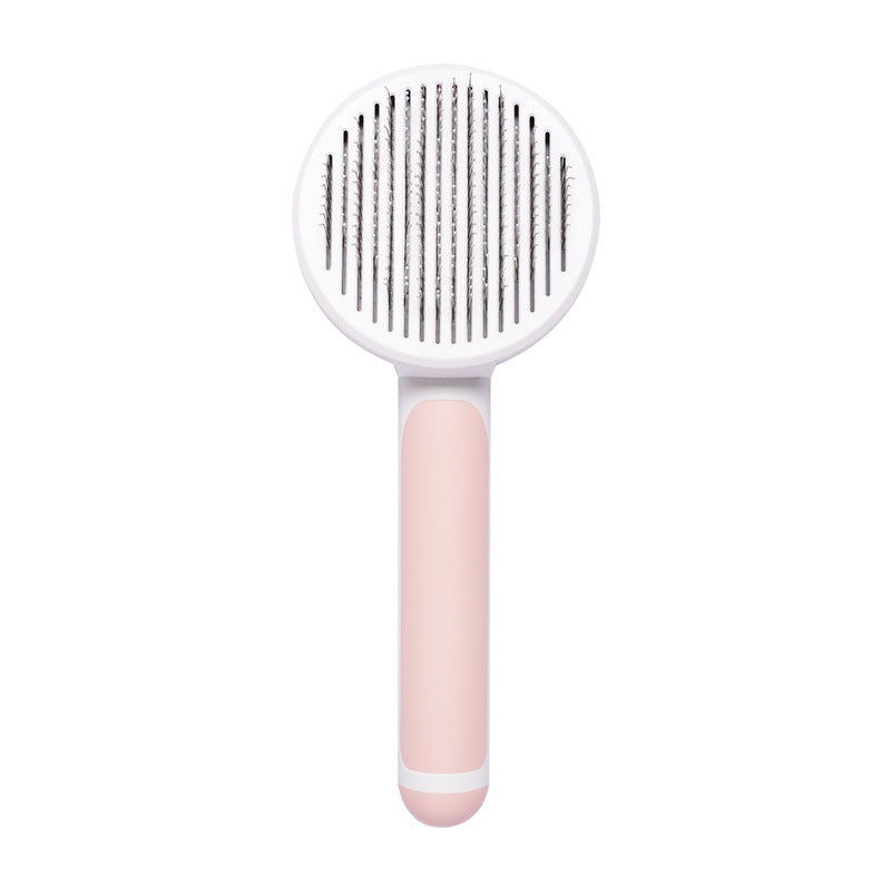 New Pet Cat Brush Hand-held Steel Wire Self-cleaning For Hair Removal