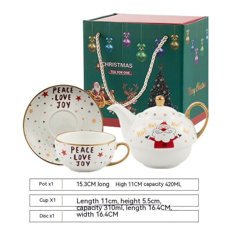 Ins Christmas Ceramic Tea Cup Dish Set