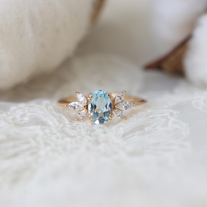 Sky Blue Topaz Ring For Women