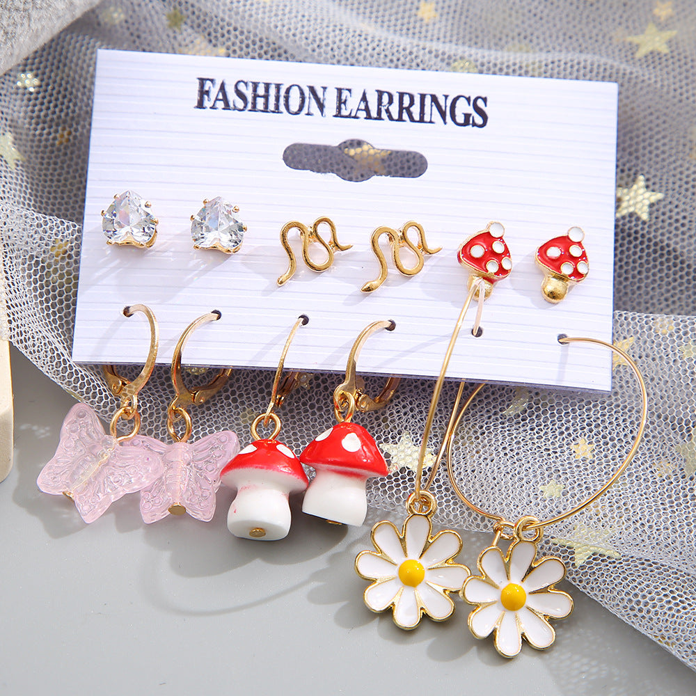 Fashion Creative Flower For Mushroom Earrings