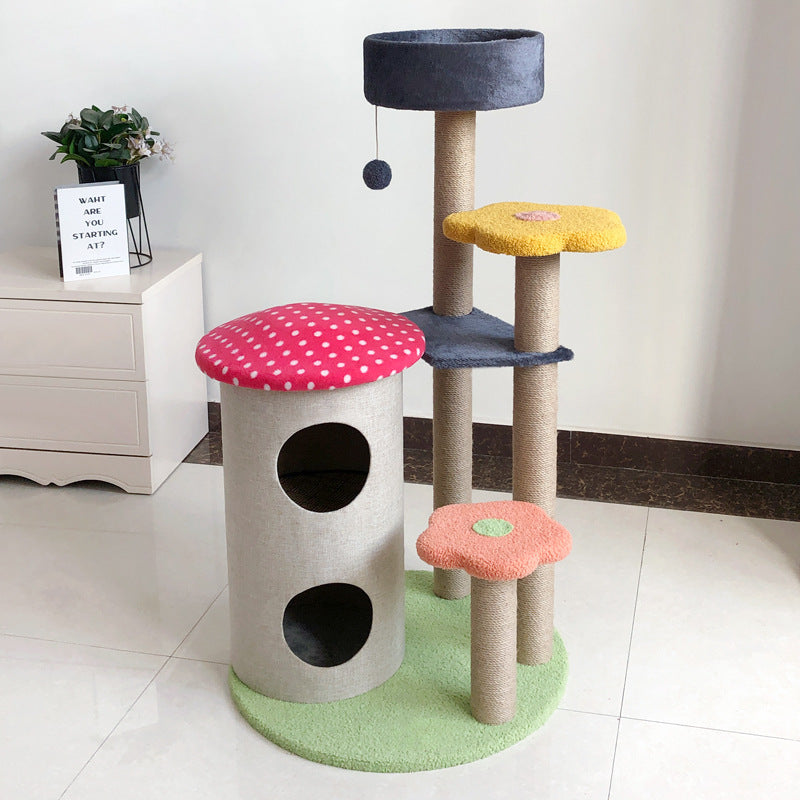 Cat Flower Tower Cat Scratch Board Wear-resistant Cat Climbing Tree